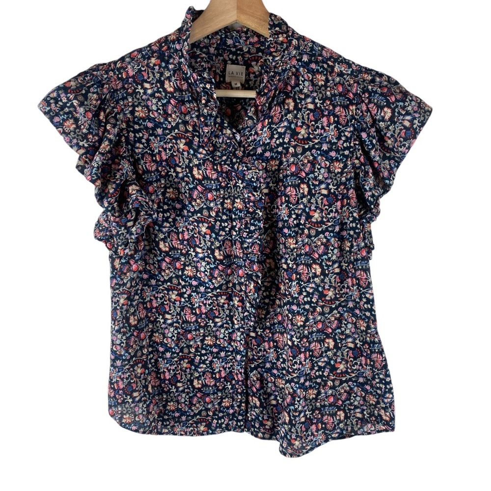 Floral Ruffle Sleeve Top - Picture 3 of 8